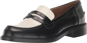 Sam Edelman Colin Black/Bright White Leather Slip On Rounded Toe Classic Loafers