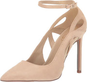 Sam Edelman Adelisa Golden Tan Pointed Toe Ankle Strap Stiletto Heeled Pumps