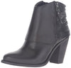Jessica Simpson Cerrina Black Leather Block Heel Boot Ankle Bootie