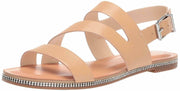 Jessica Simpson Braelyn Flat Sandal Buff Nude Leather Open Toe Flat Sandals