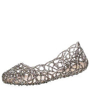 Glaze Alaska Layered Lines Jelly Ballet Flats, Pewter (7)