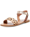 Steve Madden Donddi Leopard Animal Print Gold Strap Flat Multi Color Sandals