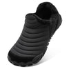 XIHALOOK Mens Slip on House Shoes Faux Fur Memory Foam Slippers Rubber Sole for Indoor Outdoor
