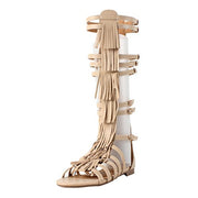 West Blvd Nairobi Fringe Sandals (Beige, 6)