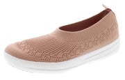 FitFlop Uberknit Beige Slip On Rounded Toe Breathable Stretchy Mesh Ballet Flats