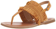 Lucky Brand Akerlei Flat Sandal Saffron Brown Ankle Strap Open Toe Thong Sandals