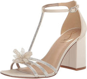 Sam Edelman Donnie Pearl Ivory Ankle Strap Squared Open Toe Block Heeled Sandals