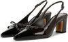 Sam Edelman Willette Rich Chocolate/Black Pointed Toe Slingback Block Heel Pumps