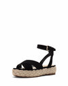 Vince Camuto Delindan Black Suede Wedge Ankle Strap Flatform Espadrille Sandals
