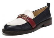 Sam Edelman Christy Baltic Navy Almond Toe Slip On Fashion Leather Dress Loafers