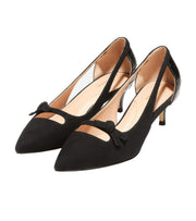 Cole Haan Modern Classics Bree Black Suede Kitten Heeled Pointed Toe Dress Pumps