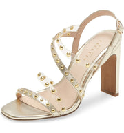 Cecelia New York Vanessa Gold Embellished Sandal Clear Open Toe High Pumps