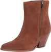 Sam Edelman Jane Frontier Brown Leather Pointed Toe Block Heel Western Bootie