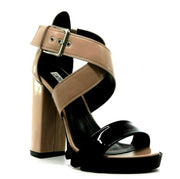 Cape Robbin Strappy Nude Ankle Buckle Lug Sole Retro Open Toe Platform Sandals