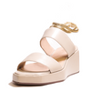 Cecelia New York BALEVES Taupe Chain Ankle Strap Leather Wedge Platform Sandals