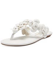 Jessica Simpson Ginima White Flip Flop Flower Thong Mule Slide Slip-On Sandals