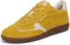 Sam Edelman Kallen Saffron Yellow Almond Toe Lace Up Low Top Flat Sneakers