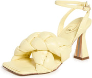 Sam Edelman Courtney Butter Yellow Braid Straps Ankle Strap Spool Heeled Sandals