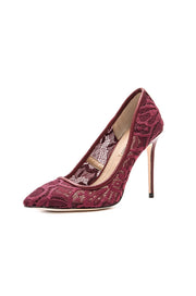 BCBG MAXAZRIA Orien Burgundy Lace Pointed High Heel Single Sole Stiletto Pump