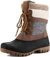 Mysoft Women's Winter Snow Boots Waterproof Insulated Mid-Calf Booties, Fur-lined Lace Up Shoes for Outdoor