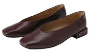 Sam Edelman Kasey French Burgundy Leather Squared Toe Slip On Dress Ballet Flats