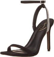 Sam Edelman Ophelia Black Suede Open Toe Ankle Strap Stiletto Heeled Sandals