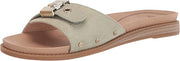 Dr. Scholl's Originalist Pistachio Open Toe Slip On Detailed Flat Slide Sandals