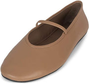 Jeffrey Campbell Dancerina Dark Beige Rounded Toe Slip On Mary Jane Ballet Flats