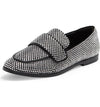 Jeffrey Campbell Velvit-JL Black Clear Fashion Slip On Rhinestone Flat Loafers