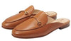 Sam Edelman Linnie Saddle Leather Chain Embellished Slip On Almond Toe Flat Mule