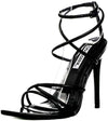 Cape Robbin Ada Strappy Pointy Open Toe Ankle Strap Stiletto Heel Sandals Black