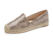 Sam Edelman Kesia Sesame Leather Espadrille Rounded Toe Slip On Loafers Flats