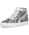 Steve Madden Tracey-F Blue Multi High-Top Lace Up Round Toe Embellished Sneakers