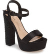 Lauren Lorraine Carly Black Platform Wrapped Heel Sandals