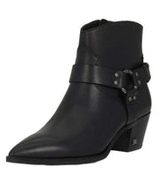 Sam Edelman Riker Black Vaquero Saddle Leather Pointed Toe Side Zip Ankle Boots