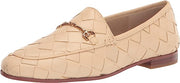 Sam Edelman Loraine Woven Eggshell Leather Classic Chain Detail Vamp Loafers