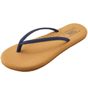 Flojos Fiesta 2.0 Navy/Tan Vintage Slip On Slide Thong Flat Flip Flops Sandals