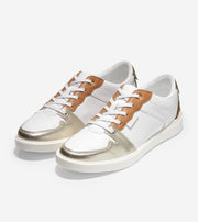 Cole Haan Grand Crosscourt Modern Tennis Optic White/Gold Metallic Sneakers