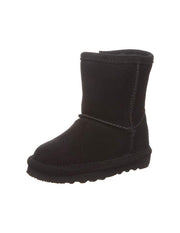 Bearpaw Casual Boots Girls Rosie Youth Black Cow Suede Fur Lined Boots Bootie