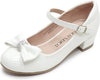 LseLom White Dress Shoes Mary Jane Shoes Girls Low Heel Flats Pumps Shoes 3 Big Kid