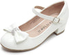 LseLom White Dress Shoes Mary Jane Shoes Girls Low Heel Flats Pumps Shoes 3 Big Kid