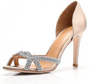 Cecelia New York Sasha Resse Nude Champagne Rhinestone Evening Formal Pumps