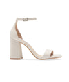 Steve Madden Women Dillion Ankle strap Heeled Sandal Bone White Lizard Pump
