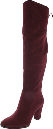 Vince Camuto TAPLEY Burgundy Stretch Suede Rounded Toe Over the Knee Dress Boot