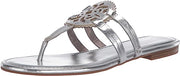 Circus By Sam Edelman Canyon Soft Silver Metallic Flower Style Thong Flat Sandals