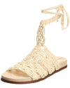 Sam Edelman Nicolette Natural Rounded Open Toe Tie Up Strappy Flats Sandals