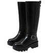 Sam Edelman Carter Black Leather Buckle Detailed Wide Calf Knee High Boots