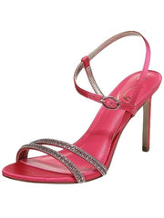 Sam Edelman Daisie Bold Fuschia Satin Ankle Strap Stiletto Heeled Dress Sandals