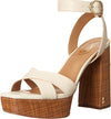 Sam Edelman Nolita Modern Ivory Block Heel Open Toe Ankle Strap Heeled Sandals