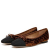 Sam Edelman Marilyn Spiced Camel/Black Bow Detailed Slip On Casual Ballet Flats